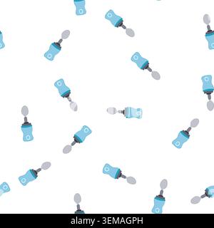 pattern technology smart spoon cartoon vector Stock Vector