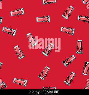 seamless pattern retro cocktail character cartoon vector Stock Vector