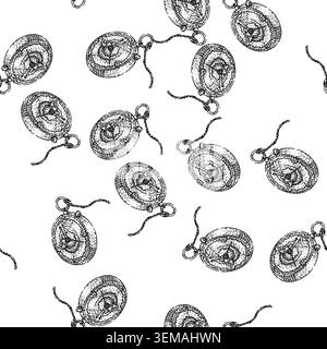 seamless pattern clockwork steampunk device sketch hand drawn Stock Vector