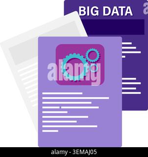 Technology and data documents Stock Vector