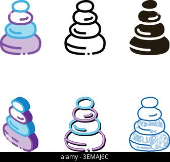 stones balance series icon vector outline Stock Vector