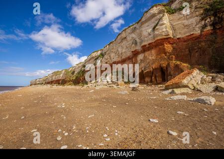 The cliffs at Hunstanton beach, North Norfolk coast Stock Photo