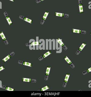 seamless pattern plant aloe vera cosmetic cartoon vector Stock Vector