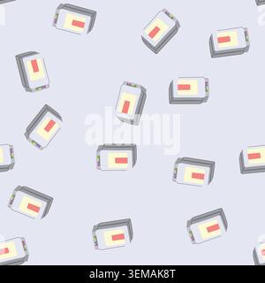 seamless pattern printer ink cartridge cartoon vector Stock Vector
