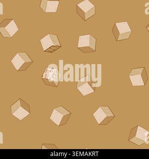 seamless pattern business wooden blocks cartoon vector Stock Vector