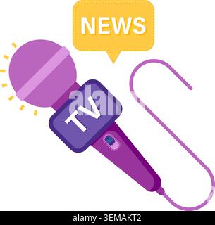 News broadcasting microphone Stock Vector