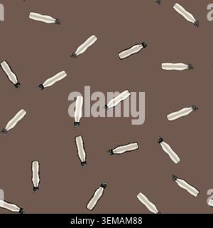 seamless pattern metal stainless bottle cartoon vector Stock Vector