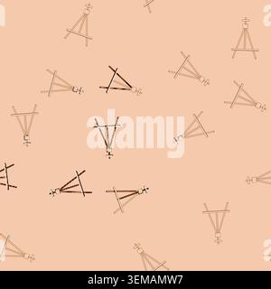 seamless pattern exhibition easel cartoon vector Stock Vector