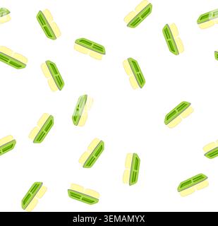 pattern sandwich lunch box cartoon vector Stock Vector