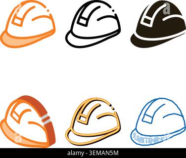 builder heavy helmet icon vector outline variations Stock Vector