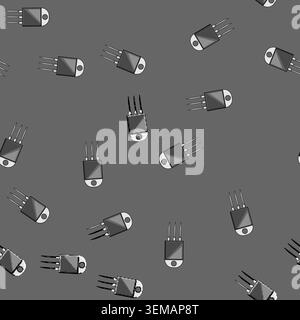 seamless pattern pitcher microchip cartoon vector Stock Vector