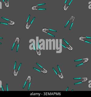 seamless pattern equipment crimper tool cartoon vector Stock Vector