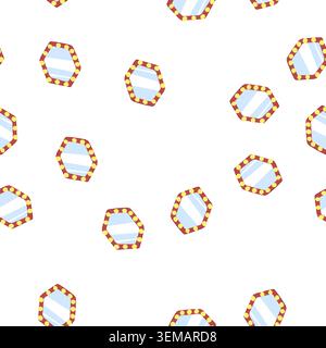 pattern dressing makeup mirror frame cartoon vector Stock Vector