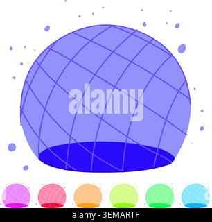 Blue magic shield protecting invisible content graphic Stock Vector
