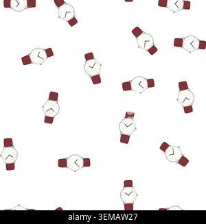 pattern chronograph watch wrist cartoon vector Stock Vector