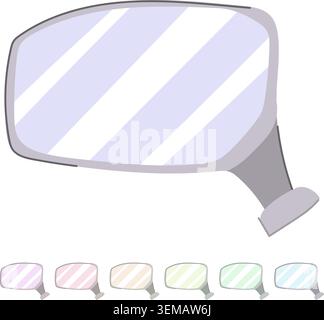 Car side mirror reflecting safety and driving vision graphic Stock Vector