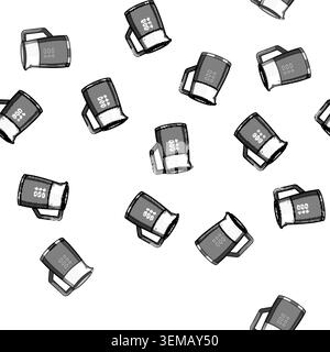 pattern shutoff kettle electric cartoon vector Stock Vector