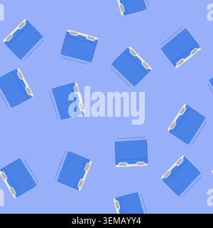seamless pattern box trash bin cartoon vector Stock Vector