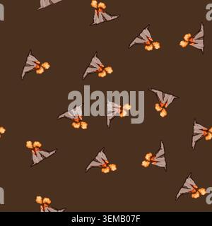 seamless pattern magma volcano eruption cartoon vector Stock Vector