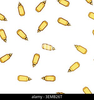 pattern Mustard squeeze bottle condiment for fast food Stock Vector