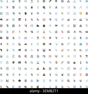Diverse collection of abstract concept outline icons Stock Vector