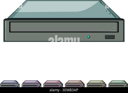 disk dvd drive cartoon vector graphic Stock Vector