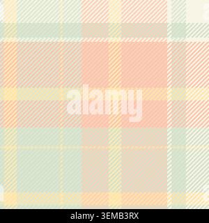 Display vector background check, business pattern seamless tartan. Rest fabric textile plaid texture in light and orange colors palette. Stock Vector