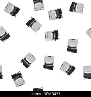 pattern office printer paper cartoon vector Stock Vector