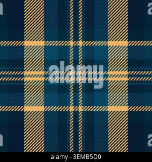Ornamental background texture vector, mexico fabric plaid check. Realistic textile pattern seamless tartan in dark and cyan colors palette. Stock Vector