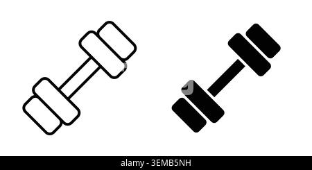 Barbell icon design. Illustration icons in linear and clipart pack. Stock Vector