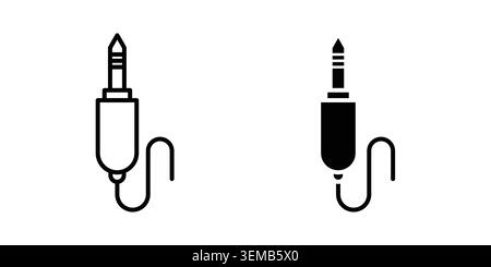 Audio Cable icon design. Illustration icons in linear and clipart pack. Stock Vector