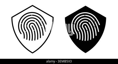 Biometric security icon design. Illustration icons in linear and clipart pack. Stock Vector