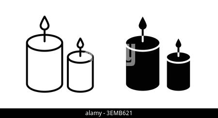 Candle icon design. Illustration icons in linear and clipart pack. Stock Vector