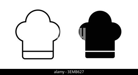 Chef hat icon design. Illustration icons in linear and clipart pack. Stock Vector