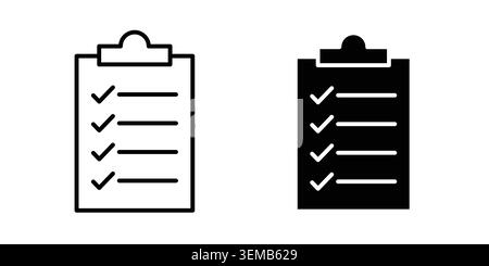 Check list icon design. Illustration icons in linear and clipart pack. Stock Vector