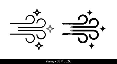 Clean Air icon design. Illustration icons in linear and clipart pack. Stock Vector