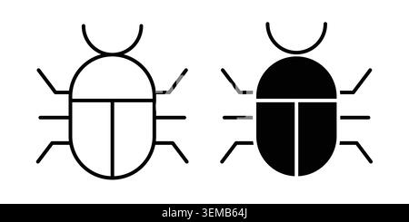 Bug icon design. Illustration icons in linear and clipart pack. Stock Vector