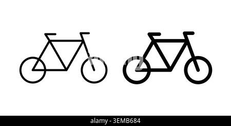 Bicycle icon design. Illustration icons in linear and clipart pack. Stock Vector