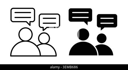 Consulting icon design. Illustration icons in linear and clipart pack. Stock Vector