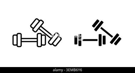 Dumbbell pair icon design. Illustration icons in linear and clipart pack. Stock Vector