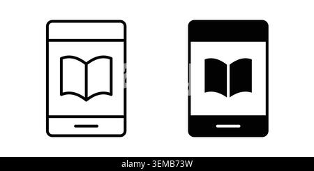 Ebook icon design. Illustration icons in linear and clipart pack. Stock Vector