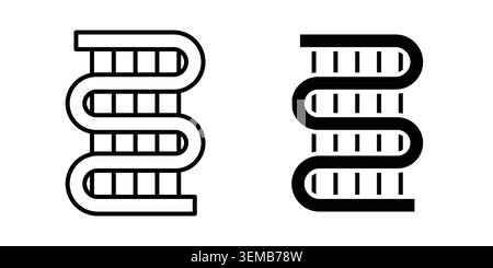 Condenser coil icon design. Illustration icons in linear and clipart pack. Stock Vector