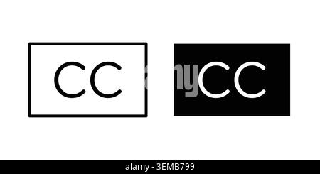 Closed caption icon design. Illustration icons in linear and clipart pack. Stock Vector