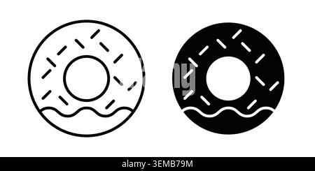 Doughnut icon design. Illustration icons in linear and clipart pack. Stock Vector