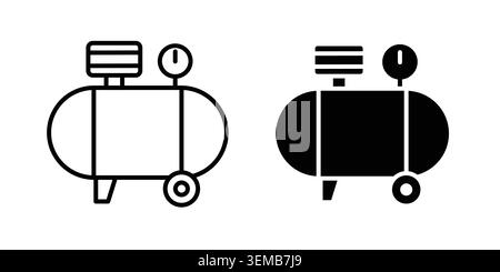Compressor icon design. Illustration icons in linear and clipart pack. Stock Vector