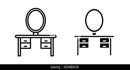 Dresser icon design. Illustration icons in linear and clipart pack. Stock Vector