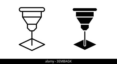 Laser machine icon design. Illustration icons in linear and clipart pack. Stock Vector