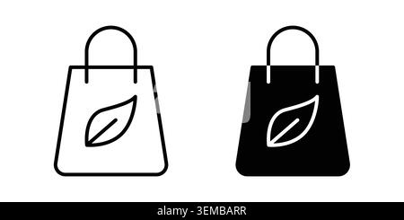 Eco bag icon design. Illustration icons in linear and clipart pack. Stock Vector