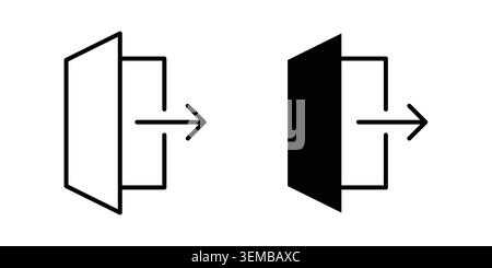 Exit icon design. Illustration icons in linear and clipart pack. Stock Vector