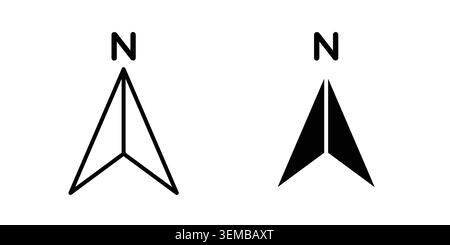 North icon design. Illustration icons in linear and clipart pack. Stock Vector